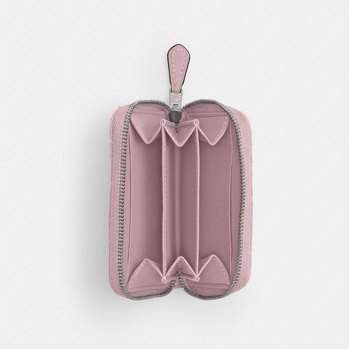 QUILTED COLORED DENIM ESSENTIAL SMALL ZIP AROUND CARD CASE