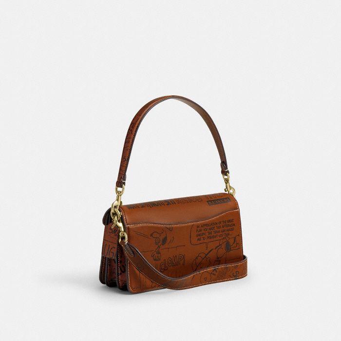 COACH X PEANUTS NEWSPAPER PRINT TABBY SHOULDER BAG 26