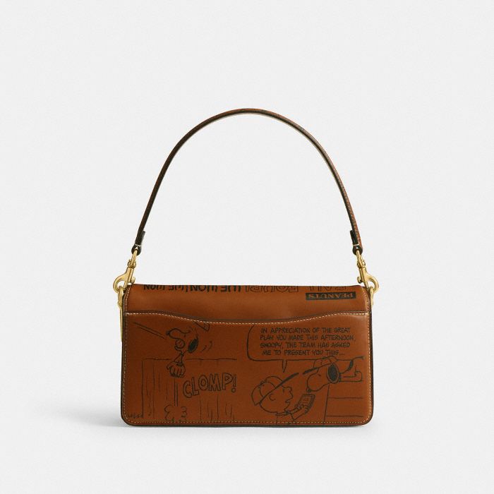 COACH X PEANUTS NEWSPAPER PRINT TABBY SHOULDER BAG 26