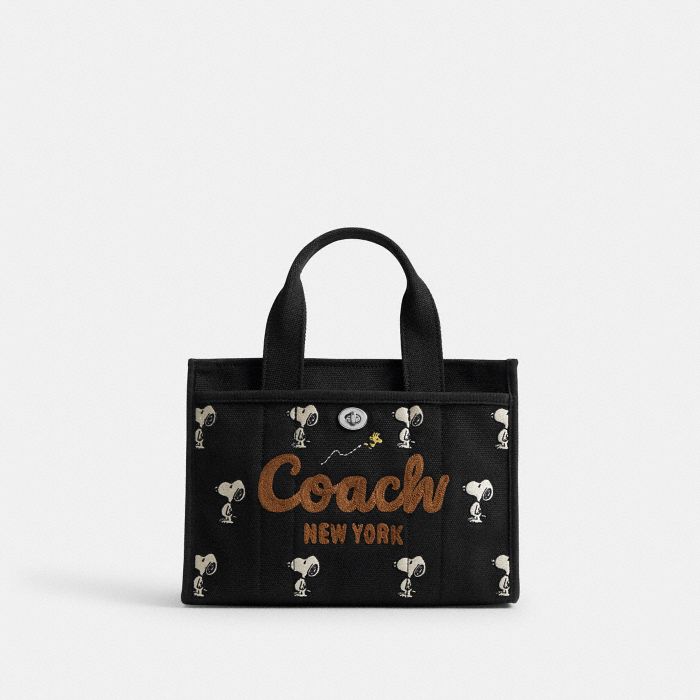 COACH X PEANUTS SNOOPY EMBROIDERED CARGO TOTE 26