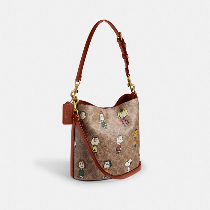 COACH X PEANUTS PRINT WILLOW BUCKET 19