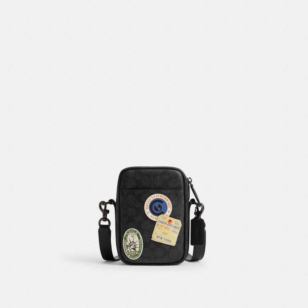COACH&reg;,Hitch Crossbody In Signature Canvas With Patches,,Front View