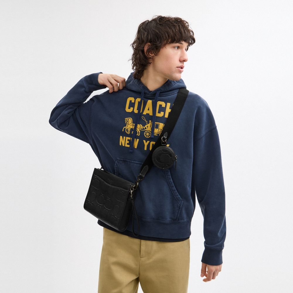 大尺寸經典 SIGNATURE皮革HITCH多功能斜背手袋