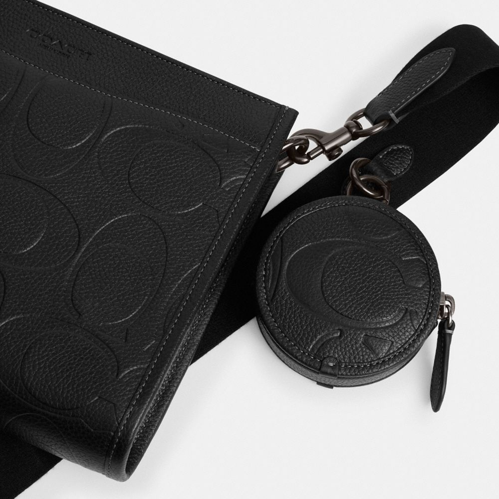 大尺寸經典 SIGNATURE皮革HITCH多功能斜背手袋