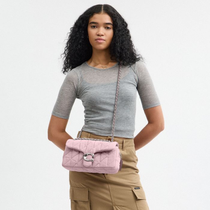 QUILTED COLORED DENIM TABBY SHOULDER BAG 26