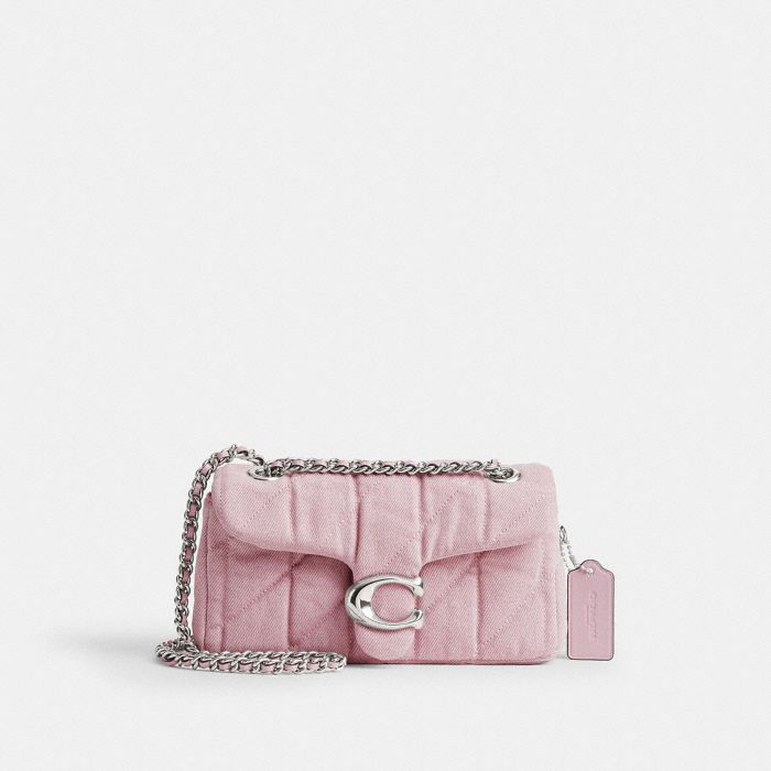 QUILTED COLORED DENIM TABBY SHOULDER BAG 20