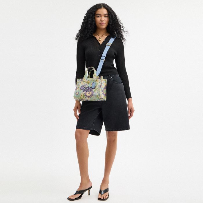 FLORAL PRINTED CARGO TOTE 26