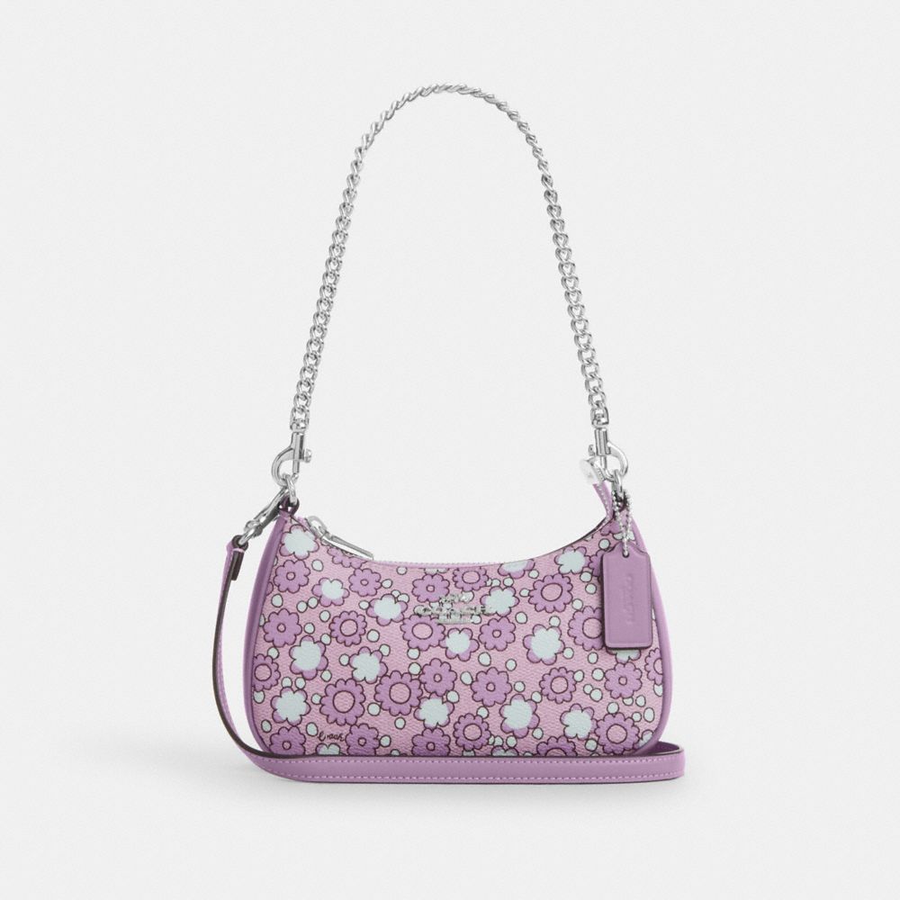 Teri Mini Crossbody Bag With Floral Print - CBG64 - Sv/Lily Multi