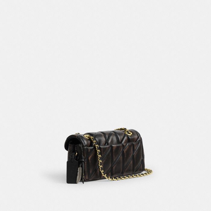 TABBY SHOULDER BAG 20 IN LOVED LEATHER WITH QUILTING