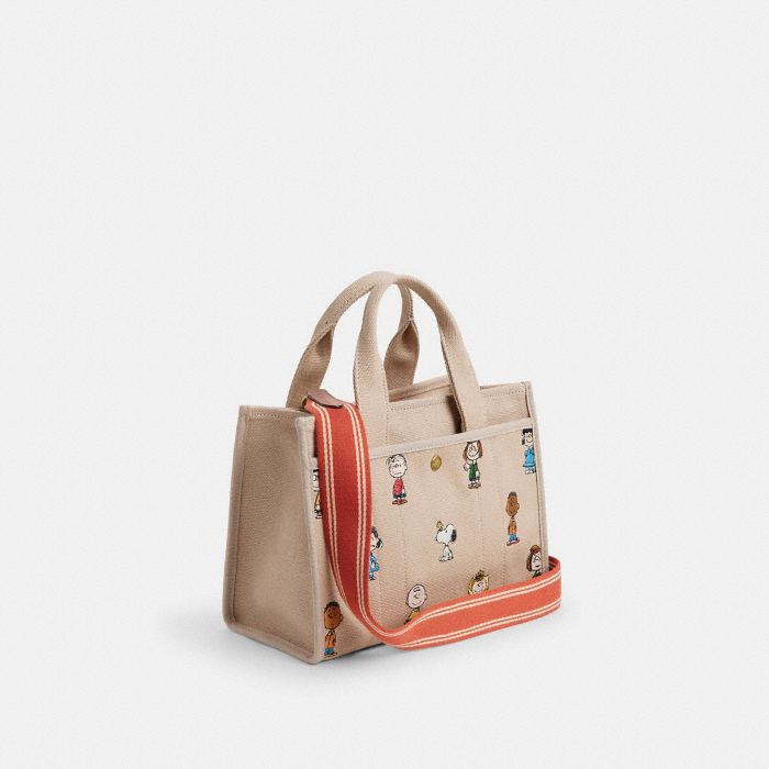 COACH X PEANUTS FRIENDS EMBROIDERED CARGO TOTE 26