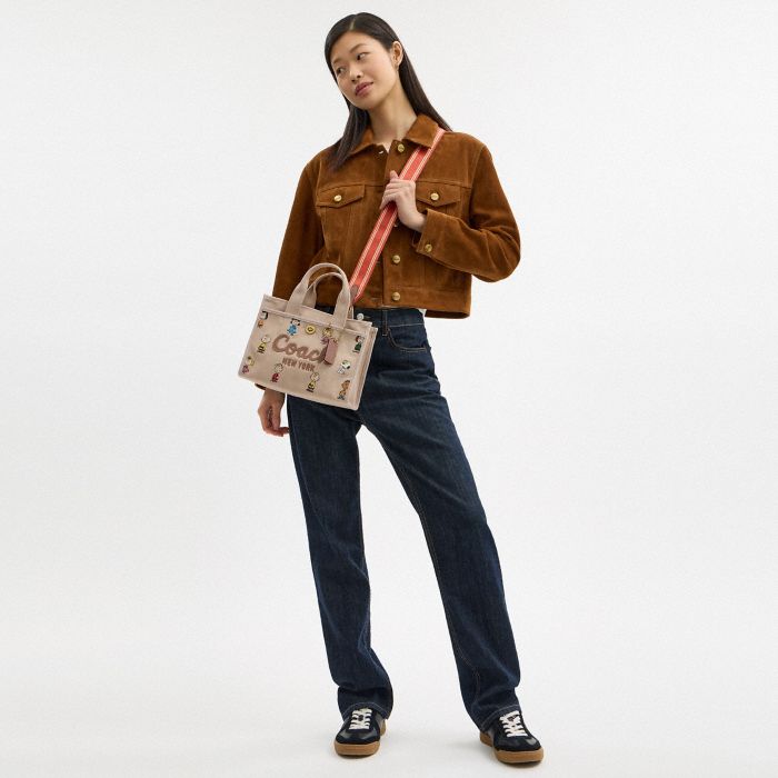 COACH X PEANUTS FRIENDS EMBROIDERED CARGO TOTE 26