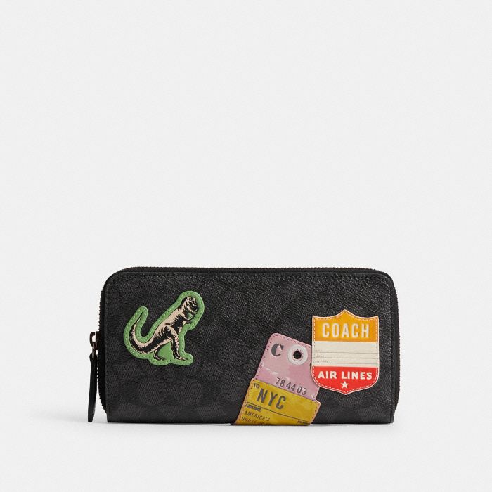 ACCORDION WALLET IN SIGNATURE CANVAS WITH PATCHES