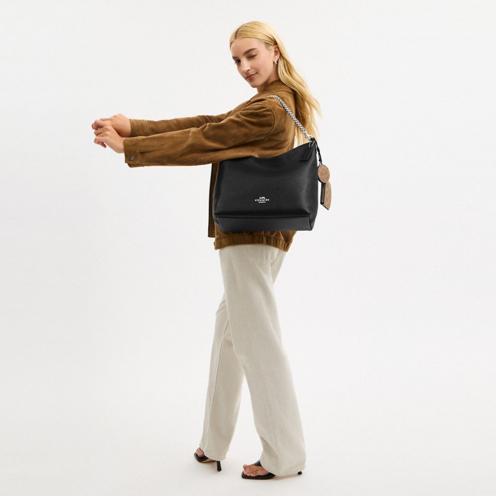 LAUREL LARGE SHOULDER BAG WITH MIRROR CHARM AND POUCH