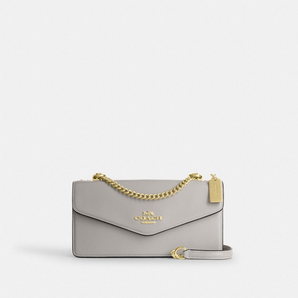 COACH CBI98 Klare Envelope Crossbody Bag GOLD/DOVE GREY