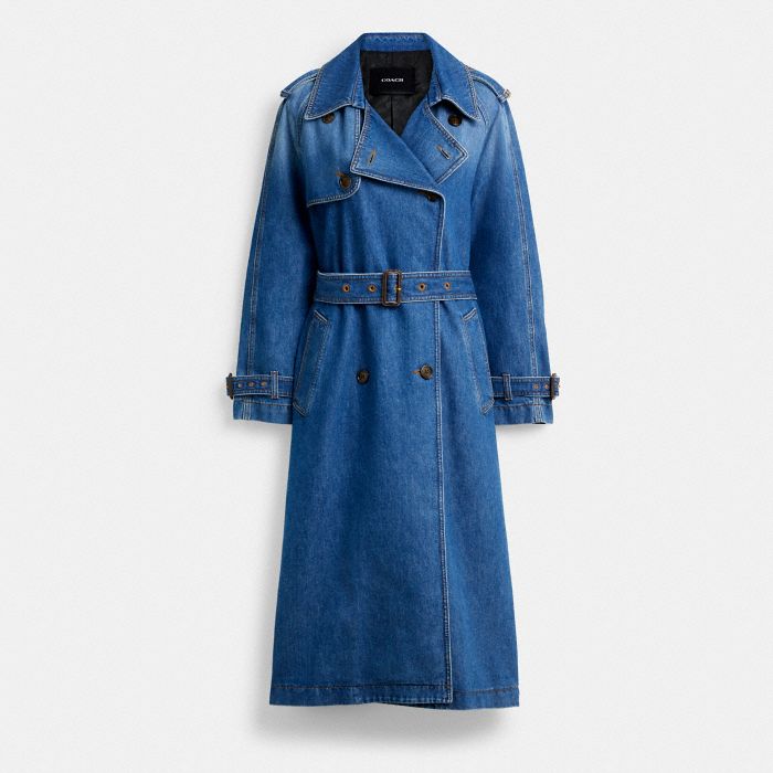 RELAXED DENIM TRENCH COAT IN ORGANIC COTTON