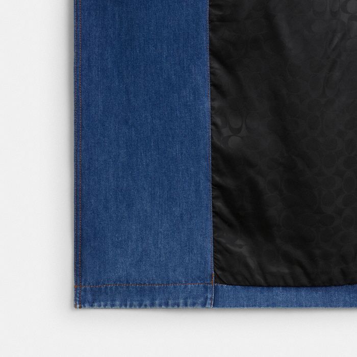 RELAXED DENIM TRENCH COAT IN ORGANIC COTTON