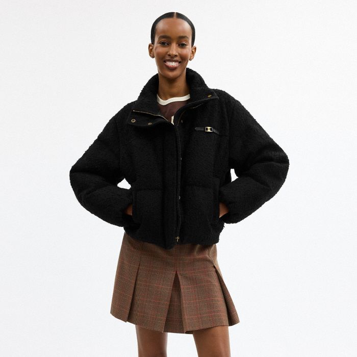 HERITAGE C CROPPED BOUCLE PUFFER