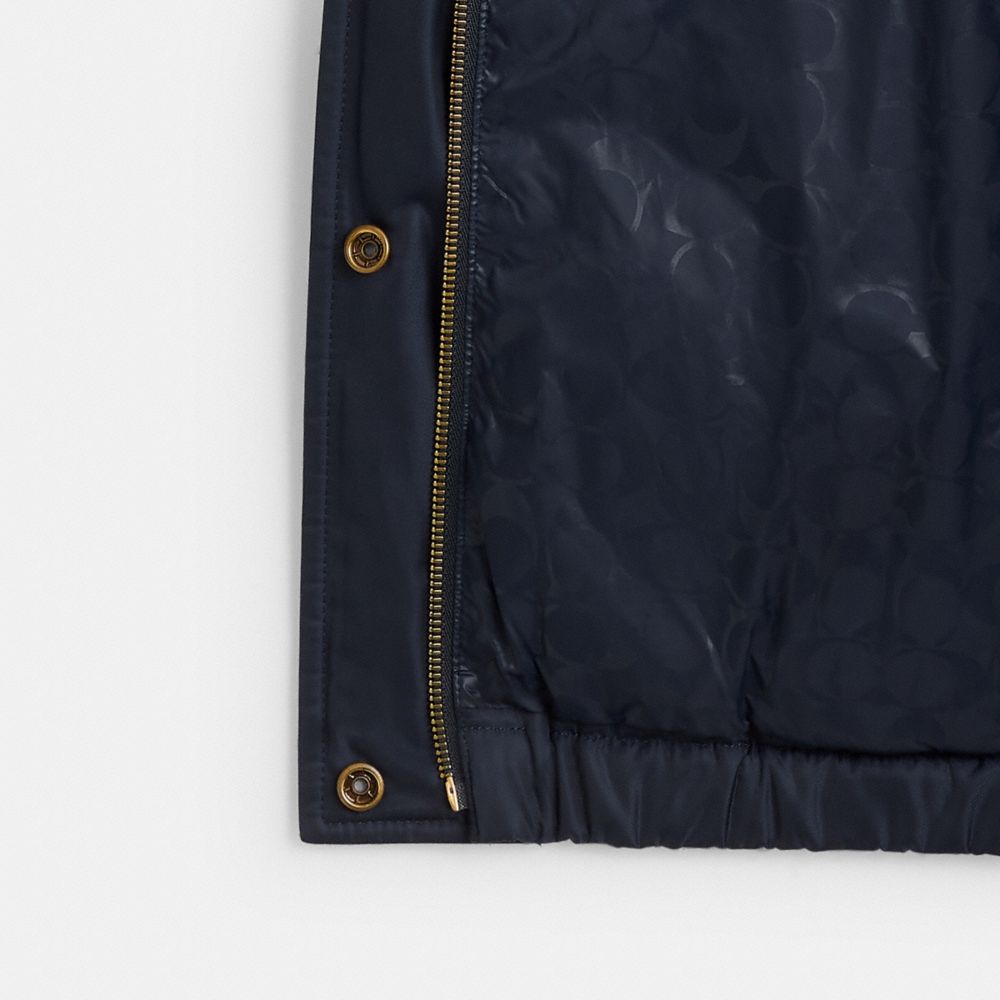 四口袋中長版羽絨外套