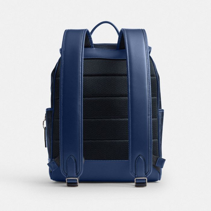 LEAGUE FLAP BACKPACK IN MIXED SIGNATURE CANVAS
