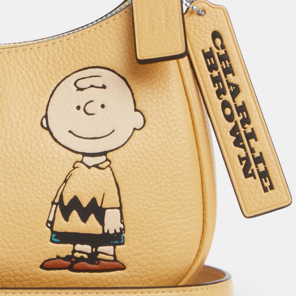 COACH X PEANUTS TERI SHOULDER BAG WITH CHARLIE BROWN