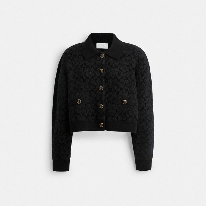 SIGNATURE CROPPED CARDIGAN