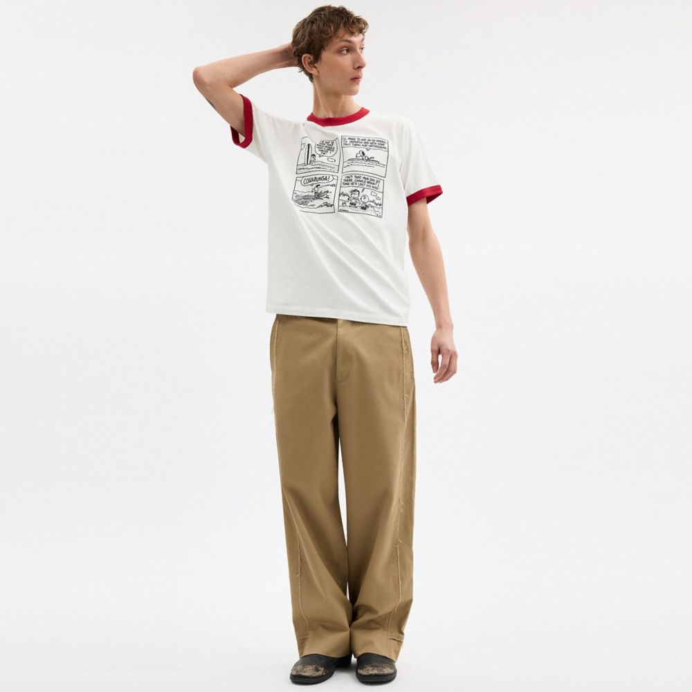 COACH X PEANUTS RINGER T-SHIRT IN ORGANIC COTTON