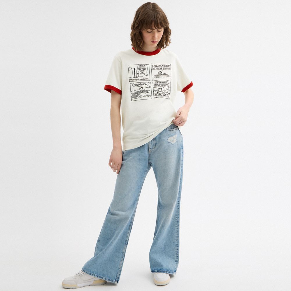 COACH X PEANUTS RINGER T-SHIRT IN ORGANIC COTTON