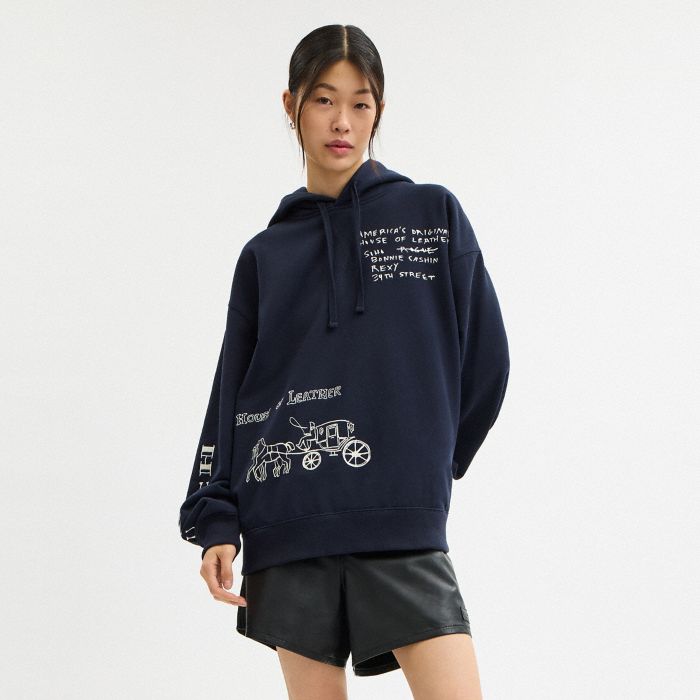 SKETCH HORSE AND CARRIAGE RELAXED HOODIE