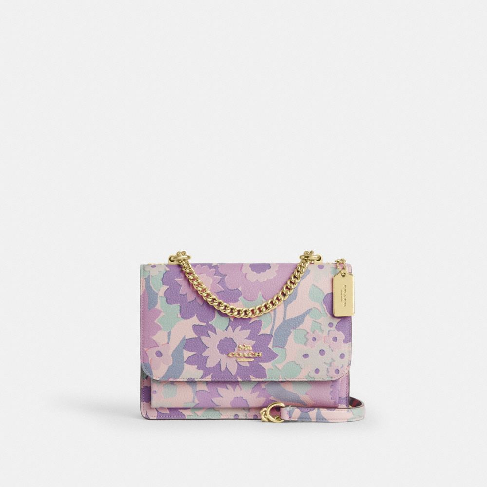 Klare Crossbody Bag With Floral Print - CBM06 - Gold/Ivory Multi