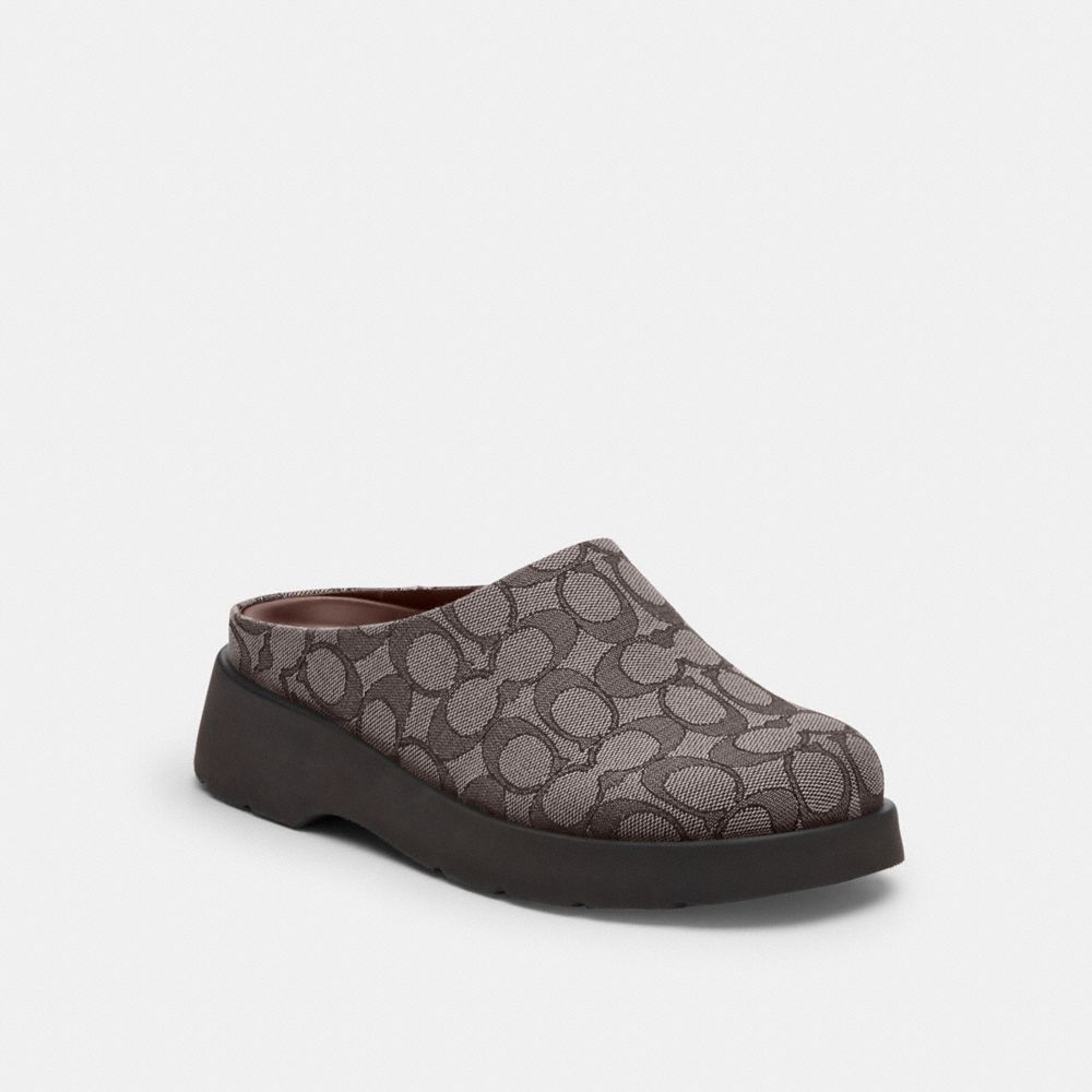 COACH CBN24 Link Mule In Signature Jacquard OAK/MAPLE