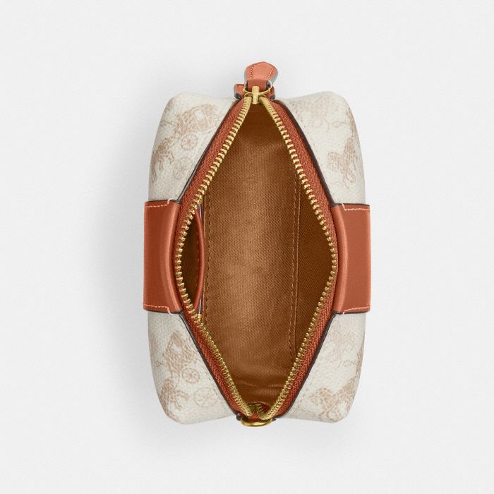 HORSE AND CARRIAGE COATED CANVAS ESSENTIAL MINI COSMETIC POUCH