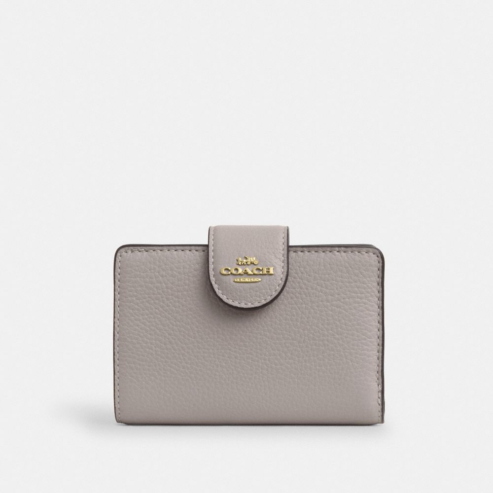 COACH CBO41 Medium Corner Zip Wallet GOLD/GREY BIRCH