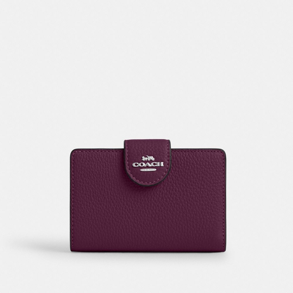COACH CBO41 Medium Corner Zip Wallet SILVER/PLUM