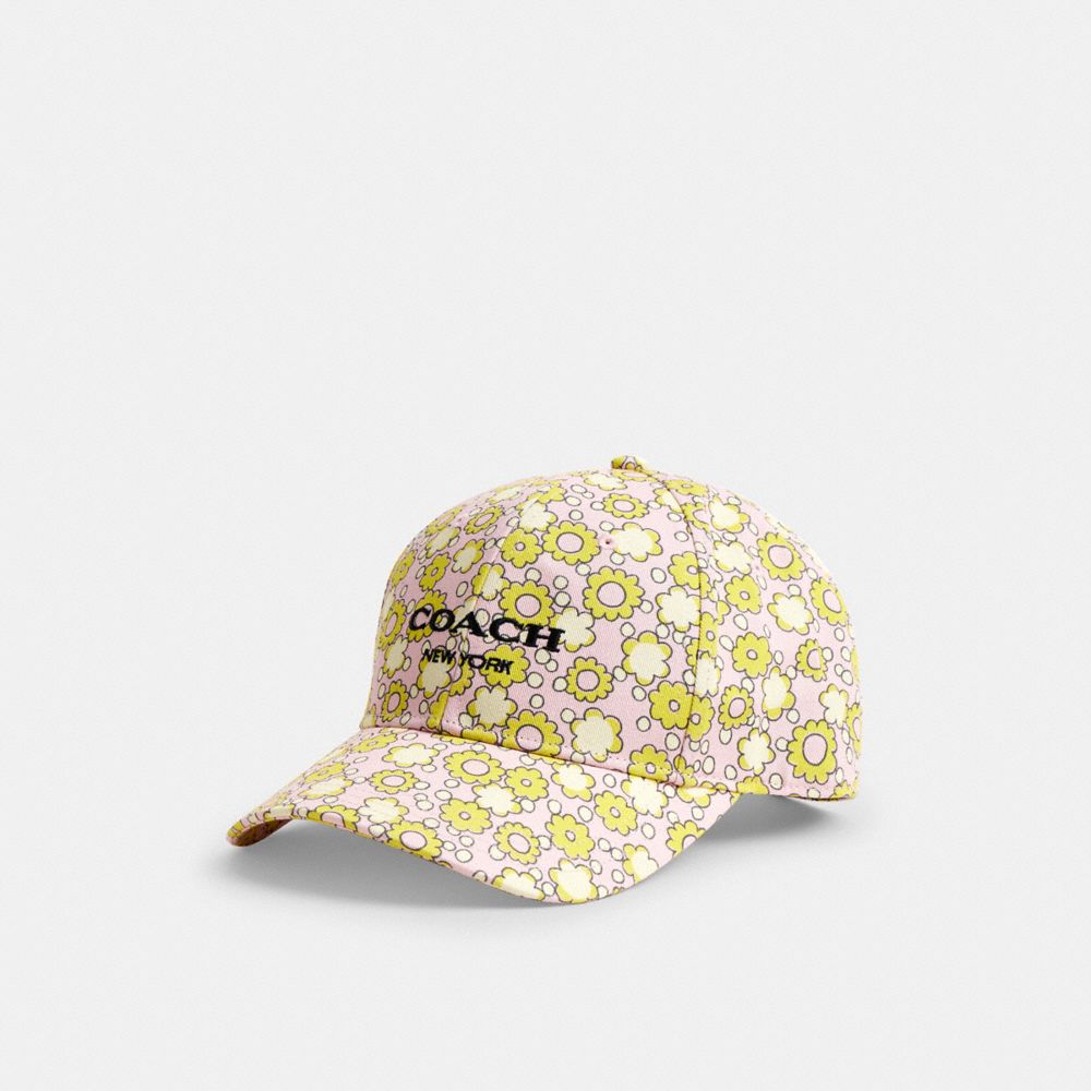 COACH CBO67 Floral Print Baseball Hat LIME