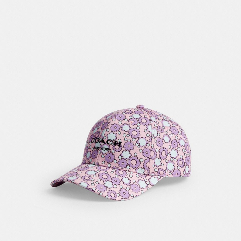 Floral Print Baseball Hat - CBO67 - Purple