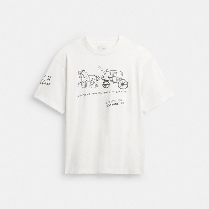 HERITAGE SKETCH PRINT RELAXED T-SHIRT IN ORGANIC COTTON