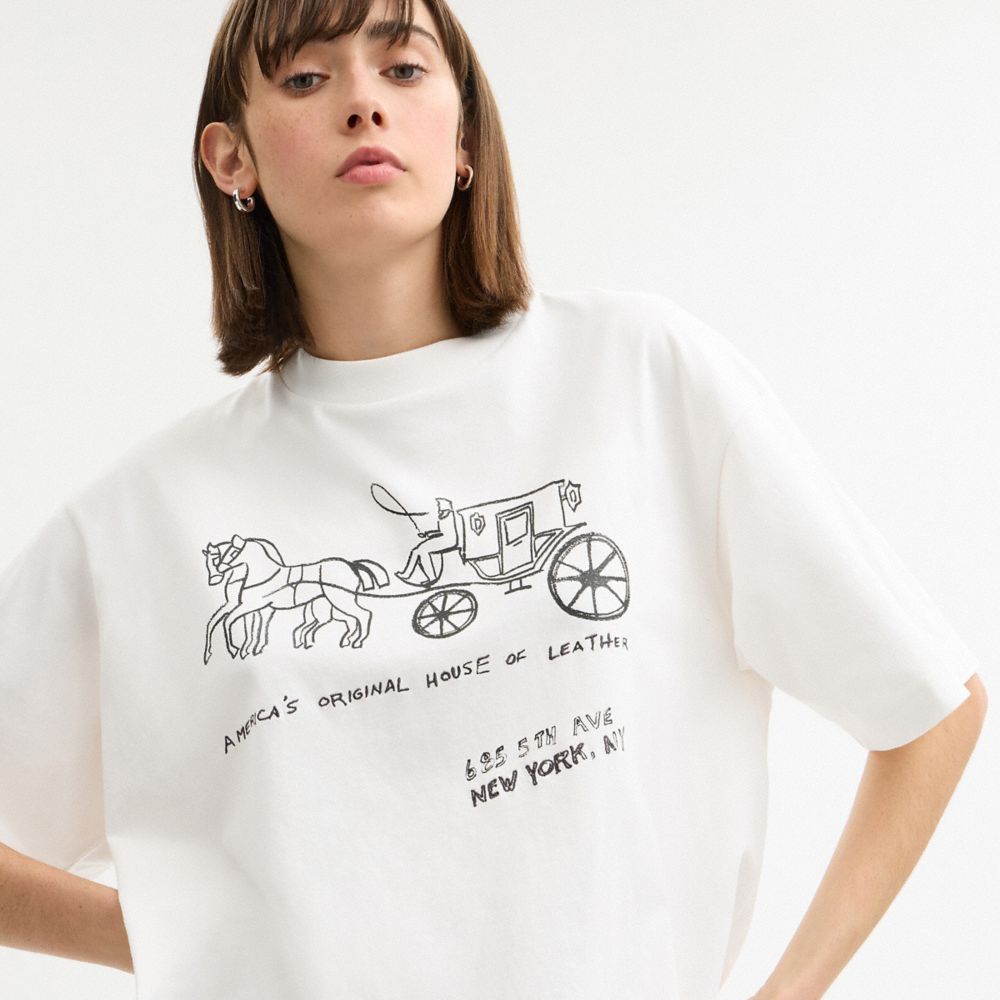 HERITAGE SKETCH PRINT RELAXED T SHIRT