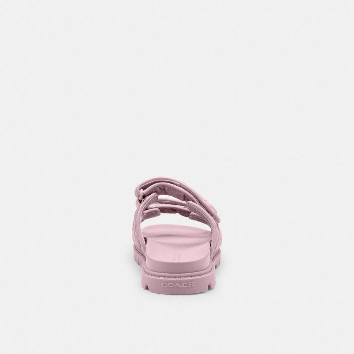 SCULPTED C QUILTED WASHED DENIM DOUBLE BAND SANDAL