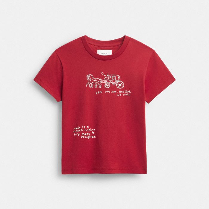 HERITAGE SKETCH PRINT 90S T-SHIRT IN ORGANIC COTTON