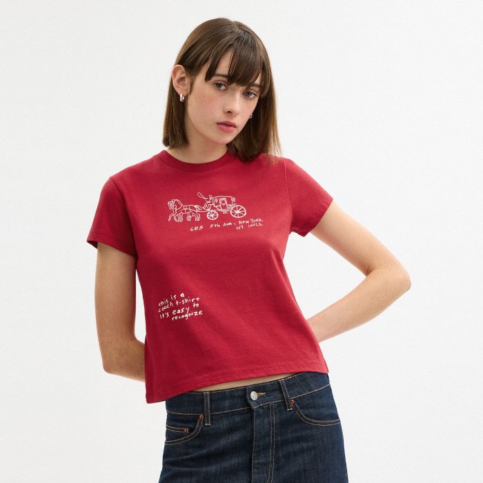 HERITAGE SKETCH PRINT 90S T-SHIRT IN ORGANIC COTTON
