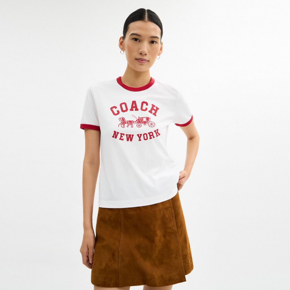 HORSE AND CARRIAGE RINGER T-SHIRT IN ORGANIC COTTON