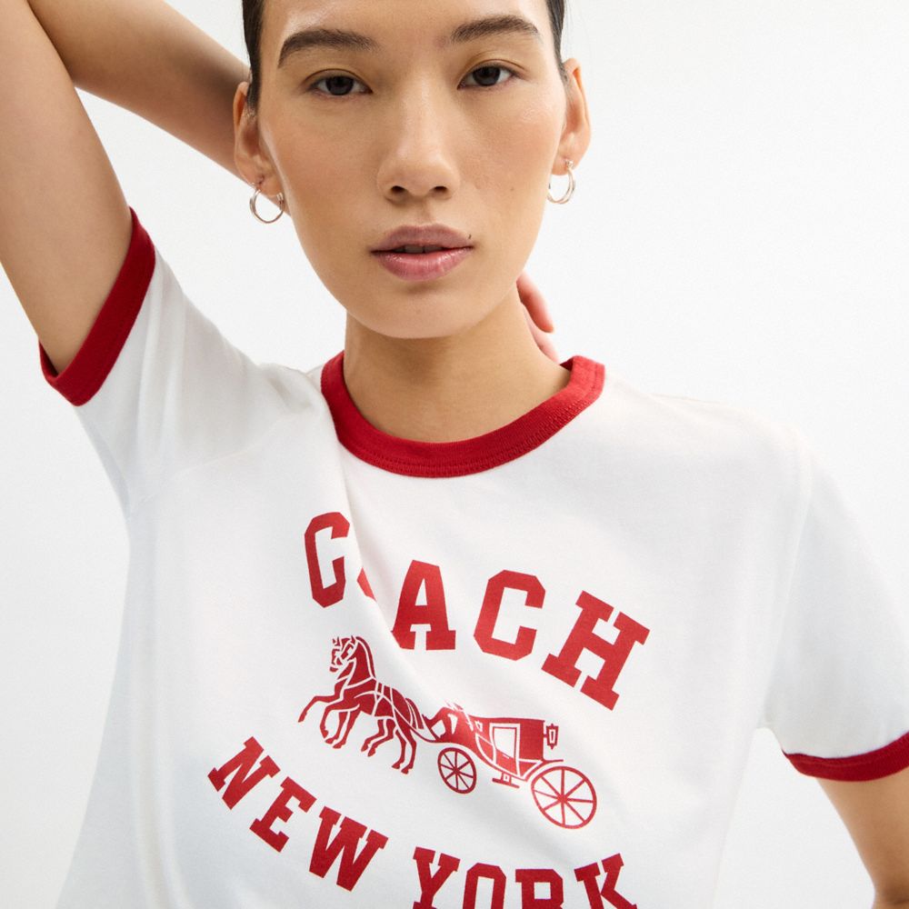 HORSE AND CARRIAGE RINGER T-SHIRT IN ORGANIC COTTON