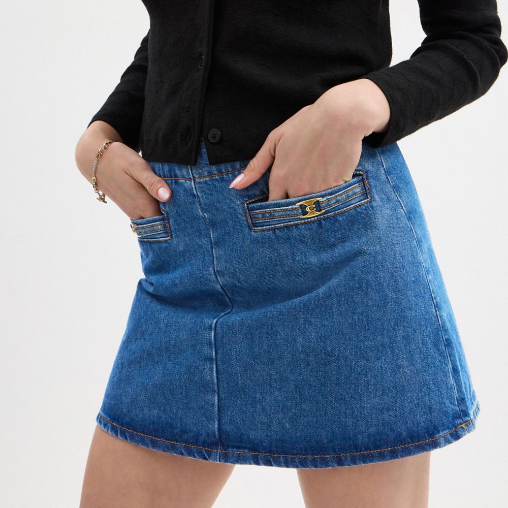 經典 HERITAGE C 有機棉丹寧面料迷你裙