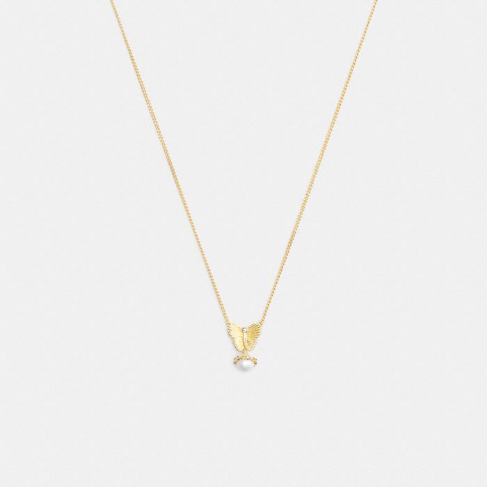 BUTTERFLY PEARL PENDANT NECKLACE