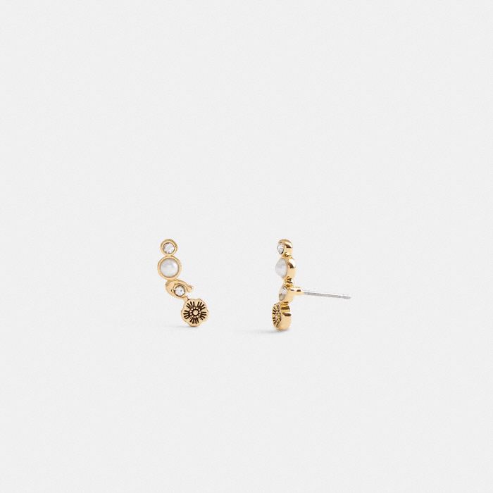 PEARL TEA ROSE CRAWLER EARRINGS