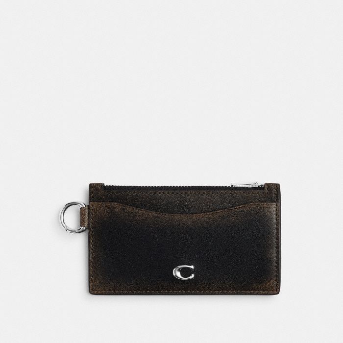 ZIP CARD CASE IN LOVED LEATHER