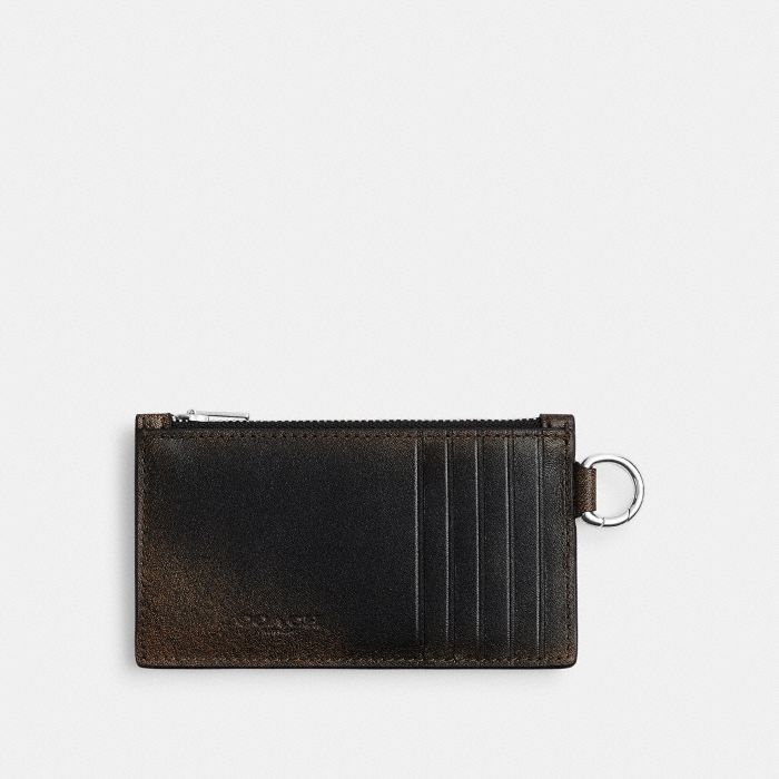 ZIP CARD CASE IN LOVED LEATHER