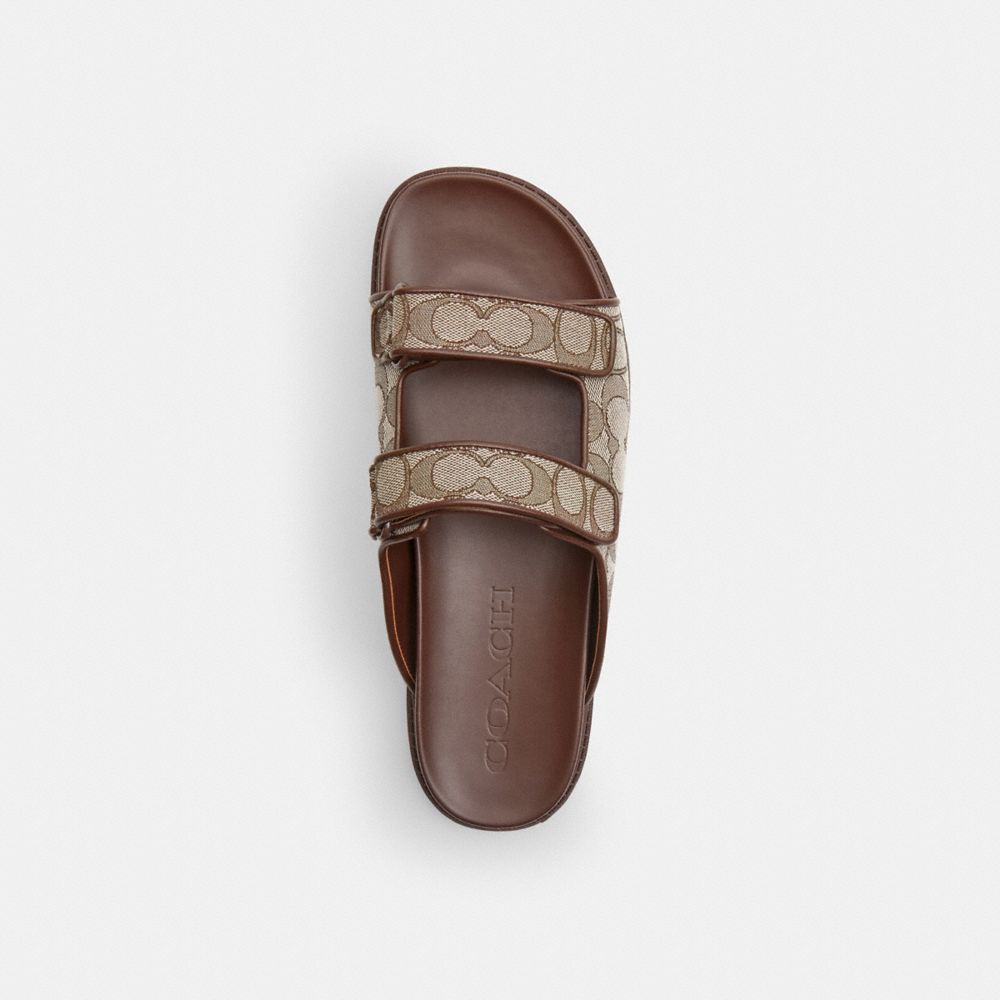 DOUBLE BANDED SANDAL IN SIGNATURE JACQUARD