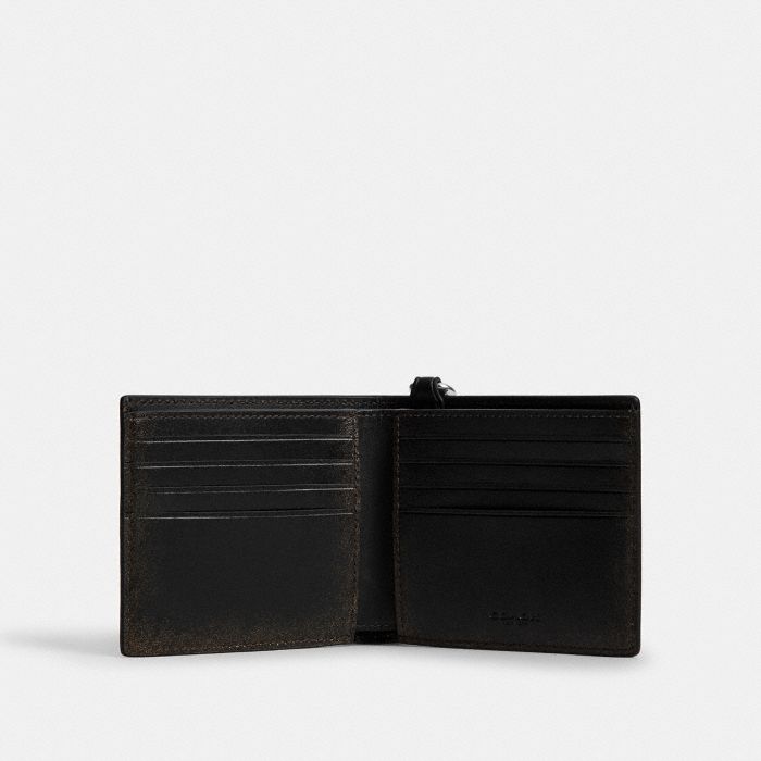 DOUBLE BILLFOLD WALLET WITH CHAIN IN LOVED LEATHER