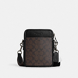 Sullivan Crossbody In Signature Canvas - CC009 - Gunmetal/Mahogany/Black